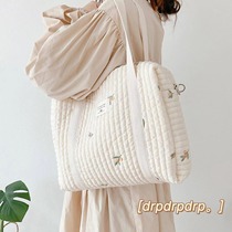 drpdrpdrp Korean ins bear embroidery mummy bag portable large-capacity mother and baby bag one-shoulder messenger fashion bag