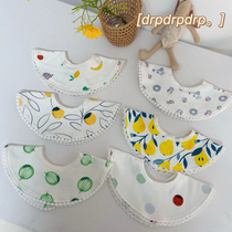 drpdrpdrp Korean version of the newborn baby baby cotton knitted cotton lace slobber bib bib 360 degrees