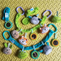 Foreign trade original single lathe hanging belt rattle safety mirror plush educational toy cute animal shape safety can be imported