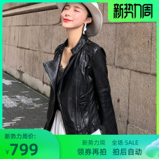 Кожаная куртка 海宁新款小真皮皮衣女短款机车绵羊皮韩版修身显瘦外套夹克春秋装