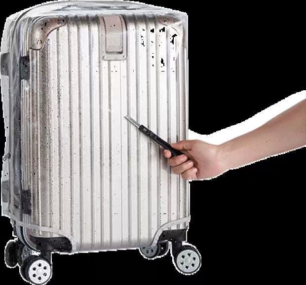 Vỏ vali PVC dày tay áo trường hợp xe đẩy trong suốt mà không thể tháo rời nắp hộp vali 24 inch