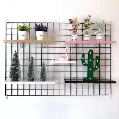 Wooden pallet rack ins Nordic decorative partition rental house renovation wall storage wall storage