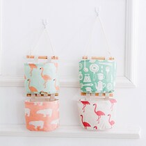 Cute cartoon animal pattern containing hanging bag single-mouth combinable cloth art hanging storage pocket teenage girl child