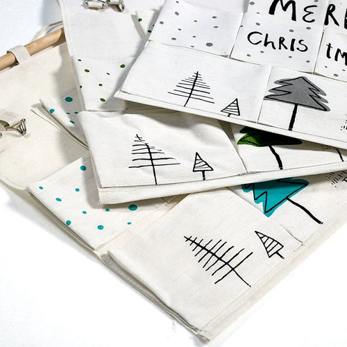 Рождественские украшения хранилище в карманной двери за холстом -мусором Студент Студент Стол Стол Стол Поселкивающей сумки с крючком с крючком