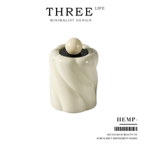 Tlife·Hemp·Toothpick tube living room ceramic home high-end dental floss box creative storage box) hemp rope