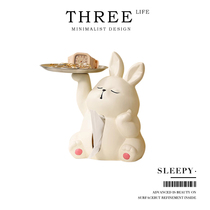 Tlife·Sleepy·Tissue box cute coffee table ceramic multi-functional creative paper box ornaments) Doze
