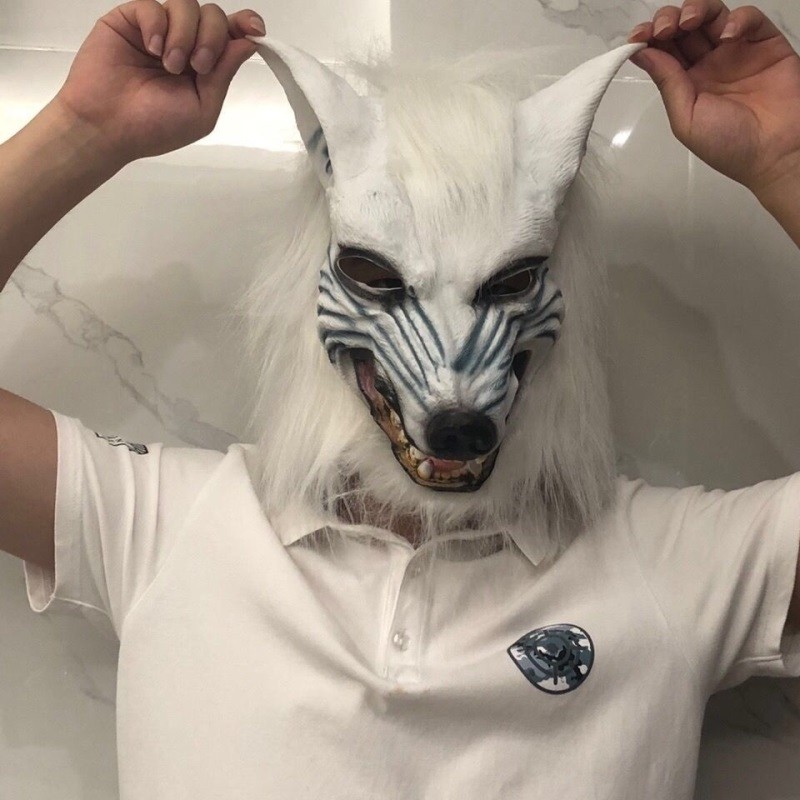 Werewolf kill mask Halloween horror scary face wolf head set stage props children wolf mask wolf head set