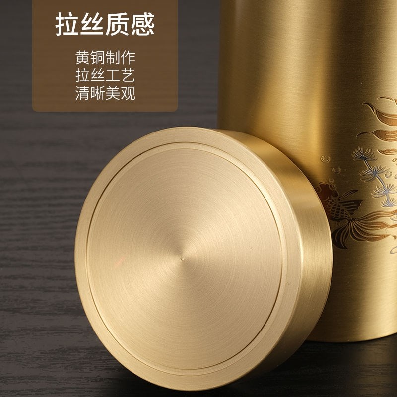 Business Trip Portable Tea Leaf Jars Pure Copper Tea Leaf Jars Travel Pot Personality Sealed Tea Set Tea Road Portable zero fit year after year