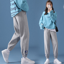 Pregnant Woman Pants Children Spring Autumn Outside Wearing Thin Section 2022 Fall Pure Cotton Long Pants Loose Big Code Sports Pants Autumn Clothing