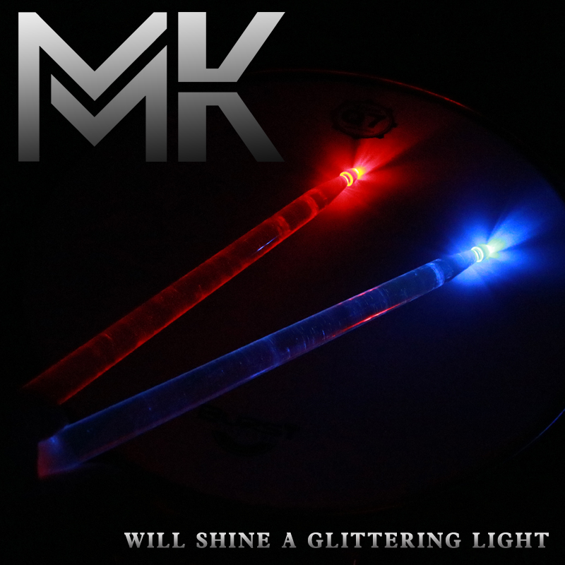 MK drum set drum stick glowing drumstick 5B jazz drum hammer fluorescent stage performance drum stick aggravated luminous drum stick