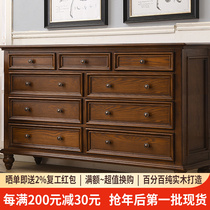 American solid wood bucket cabinet Country bedroom storage containing cabinet living-room combined nine bucket cabinet