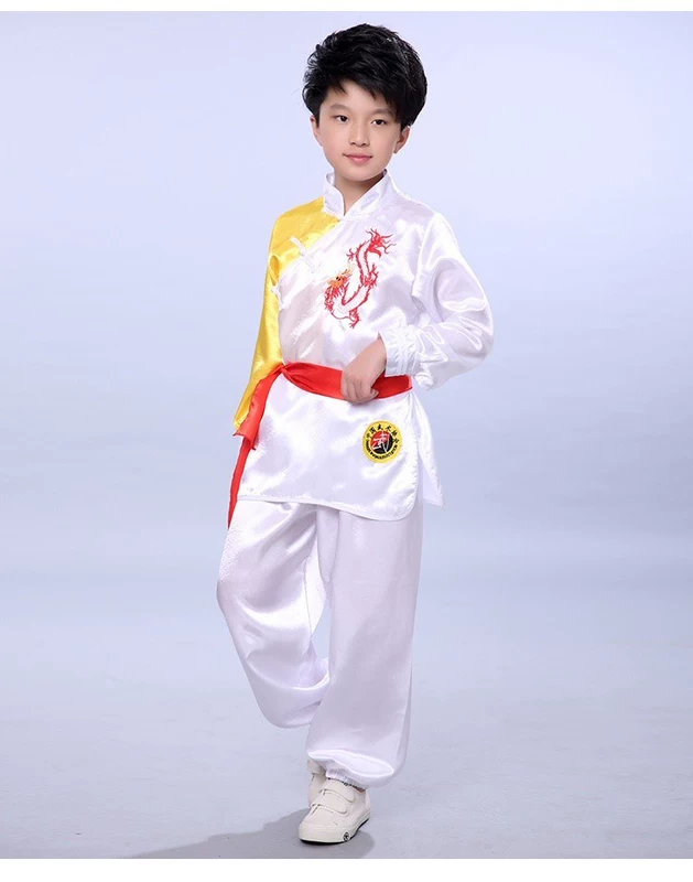 Ngày đầu năm mới Trang phục Kung Fu Trung Quốc Quần áo biểu diễn võ thuật dành cho người lớn nam và nữ dành cho trẻ em Quần áo biểu diễn trẻ em Thanh thiếu niên dài tay