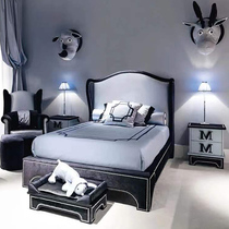 BOY BED BLUE CHILDRENS BED CLOTH ART BED 1 5 m CUSTOMIZED TEEN AMERICAN COUNTRYSIDE STYLE MINIMA SOFT BUNK BED