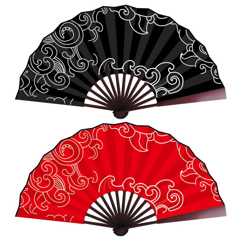 Send the moon fan Women's group Red and white props The same two-sided bicolor will go into the wine dance folding fan 8-inch ancient wind turning fan