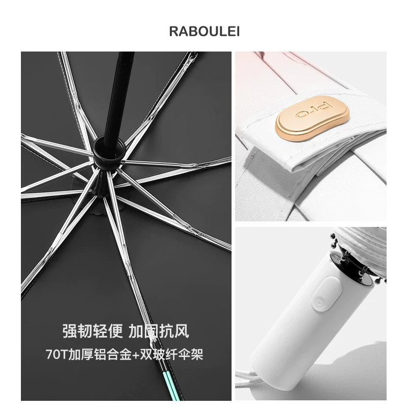 Automatic umbrella solar-powered, gradient, fully automatic, sun protection, UV protection