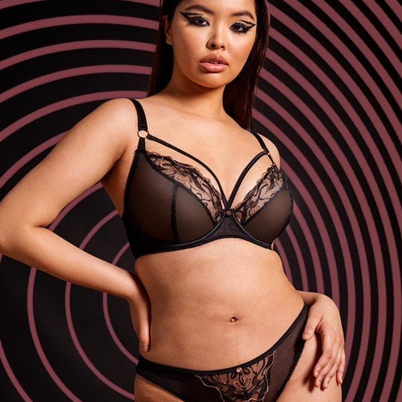 American Large Cup Lingerie Mesh Ultra-Thin Anti-Sagging Big Bust Minimizing Slimming Sexy Lingerie 65-90Fgh