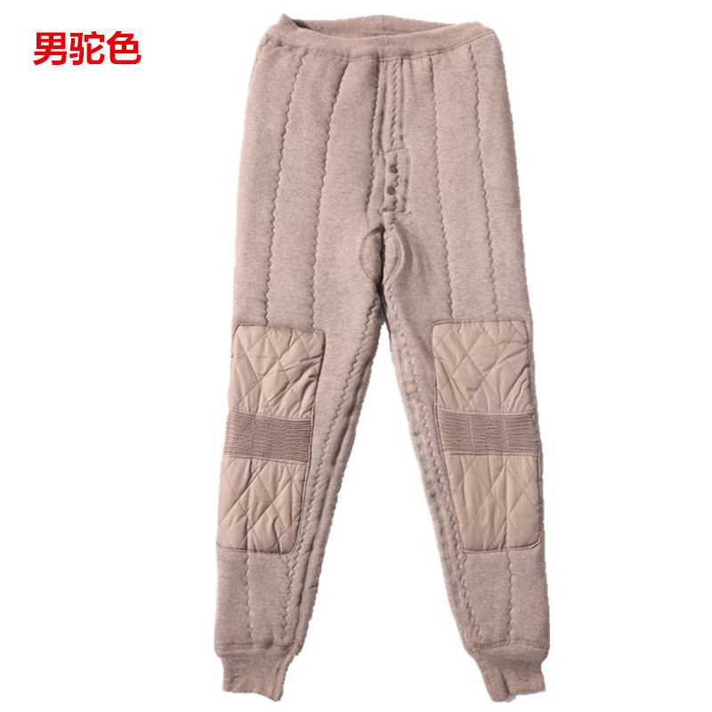 Camel nhung mens quần nữ chất liệu bông dày cộng với quần nhung ấm áp ở người già eo cao kích thước lớn lỏng ông già quần len bông.