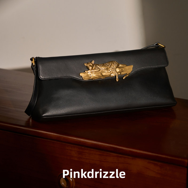 Pinkdrizzle Sheepskin Underarm Bag Countess Cheetah Clutch Bag Niche Designer Style
