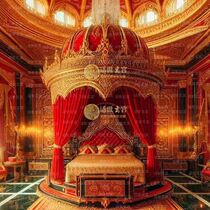 French castle villa luxury private customized bed curtain four-poster master bedroom 2024 new European style large apartment round bed