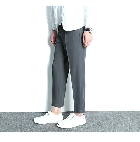 Mùa hè mới phiên bản Hàn Quốc đã mỏng 9 điểm quần nam thanh niên đại học hoang dã giản dị chín quần nam lỏng lẻo quần thun dài nam