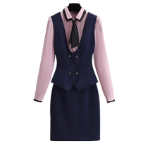 Work clothes suit for women in autumn professional temperament stewardess professional wear front desk beauty salon jewelry store work wear suit skirt