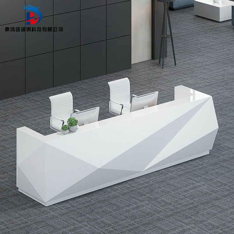 Special Glass Fiber Front Office Mall Hotel Reception Desk Sample House Display Center Yingbin Terrace Art Alien Bar Collection Silver Counter