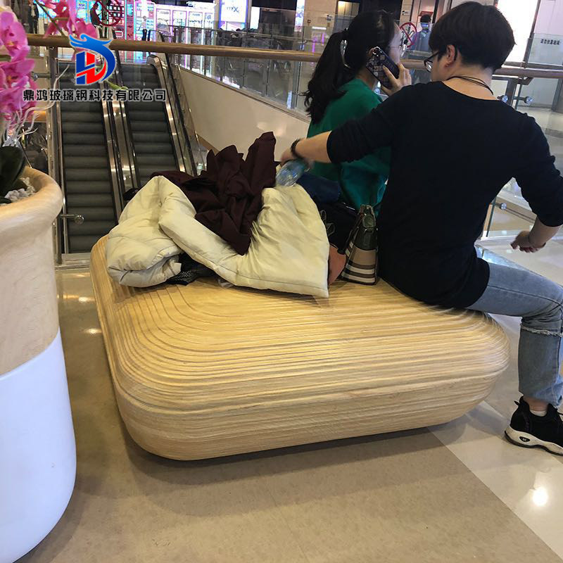 Mei Chen Creative Outdoor Threaded Glass Steel Public Leisure Seat Shopping Area Simple Square Stool