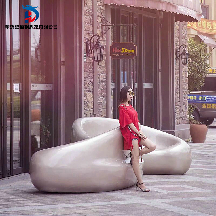 FRP Creative Leisure Seat Steel Steel Steel Seating Store Hotel Bench Decoration Accessories Rest Chair