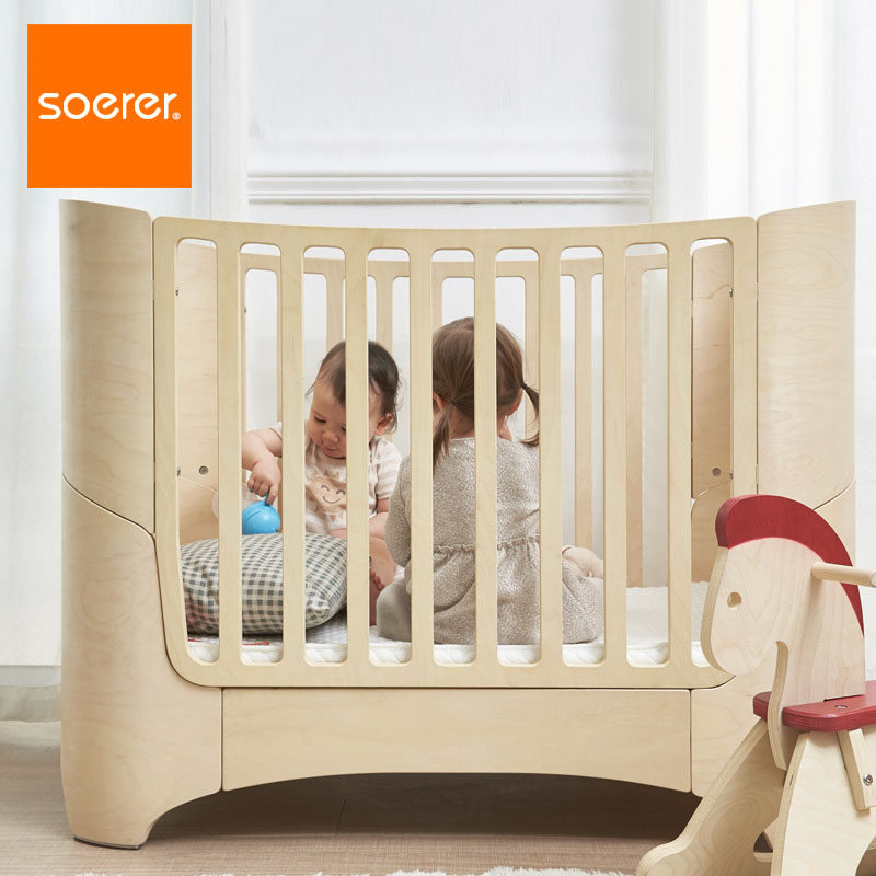 soerer crib child bed newborn bb baby multifunction european and American light lavish solid wood environmentally friendly removable splicing