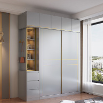 Bedroom wardrobe sliding door Nordic master bedroom home Net red light luxury sliding door wardrobe two door sliding door cabinet locker