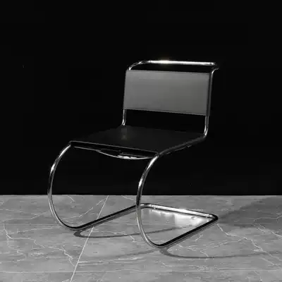 Mr. Chair thickened leather Nordic simple home back chair Net red chair stainless steel dining table and chair office meeting chair