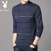 Counter thương hiệu áo len nam dài tay thường xuyên của Hàn Quốc áo len mùa đông trung niên áo thun nam thẳng cổ tròn - Kéo qua Kéo qua