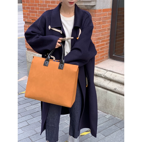 Taobao Helloee Family Double -Sided Cashmere Horn Furry Woolen Coat Корейское двойное шерстяное пальто