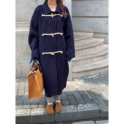 Taobao Helloee Family Double -Sided Cashmere Horn Furry Woolen Coat Корейское двойное шерстяное пальто