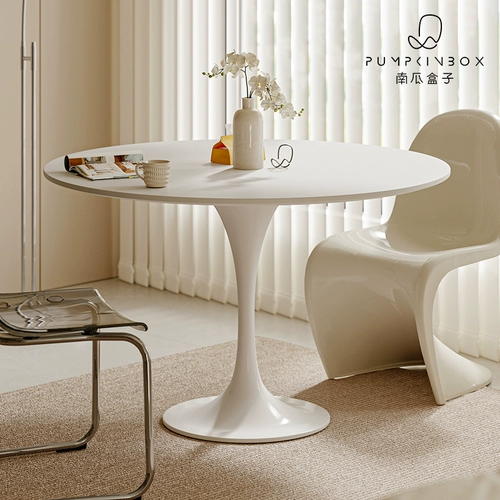 Тюльпан Круглый Стол Ресторан Домашний Стол маленький квартира Современный минималистский круглый стол скандинавской панель белого рока.