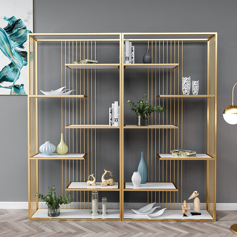 Nordic in iron art light luxury shelf landing shelf multi-layer shelf shelf office household partition frame