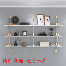 Nordic Wall Shelf Bearing Gravity Strong Multilayer Iron Art Lined Shelf Bedroom Living Room Balcony Wall-mounted Bookshelves