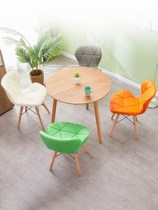 Nordic solid wood dining chair home computer chair simple modern butterfly chair makeup chair backrest stool cloth desk chair