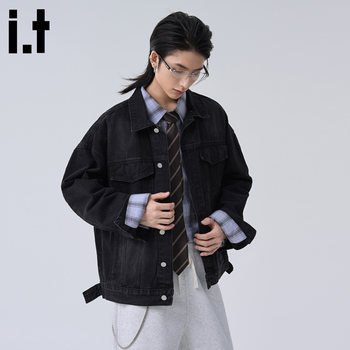 Iter black men's denim jacket