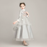 Элитный наряд маленькой принцессы, свадебное платье, пианино, зимний наряд для музыкальных выступлений, увеличенная толщина, подарок на день рождения