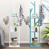 Simple coat rack floor hanging hanger bedroom simple solid wood cabinet room clothes hanging bag home Modern