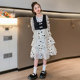 Girls dress spring and autumn 2023 new big boy super foreign style girl long-sleeved polka dot cake skirt princess skirt