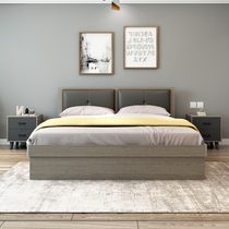 Nordic storage bed 1 5 m modern minimalist pneumatic high box bed plate type containing bed 1 8 m master bedroom double bed