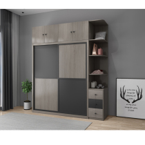 Nordic Modern Minimalist Pushdoor Two-door Wardrobe With Makeup Desk Top Cabinet Removable Big Coat Cabinet Sublocker