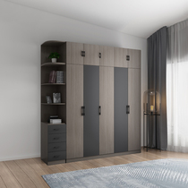 Nordic Wardrobe Brief Modern Economy Type Bedroom 2345 Door Cabinet Assembled Solid Wood Overall Composition Large Closet