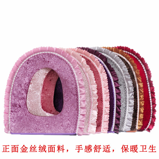 Universal Zipper Toilet Mat Home Four Seasons Waterproof Toilet Seat Cushion Thickened Toilet Seat Cover Autumn and Winter Washable