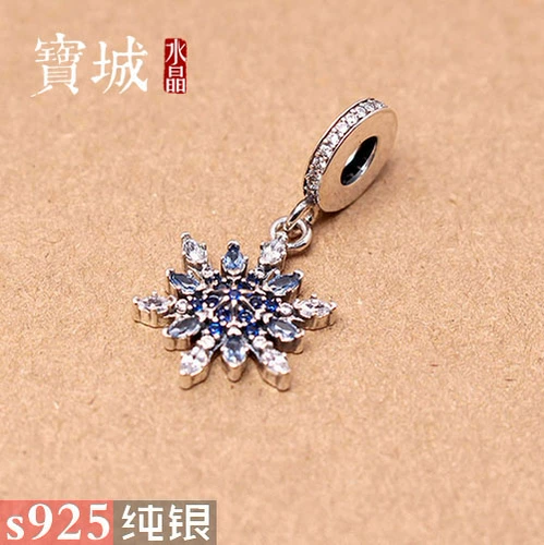 Подвеска, браслет из кварца, ожерелье, аксессуар, аксессуары, серебро 925 пробы, со снежинками, европейский стиль