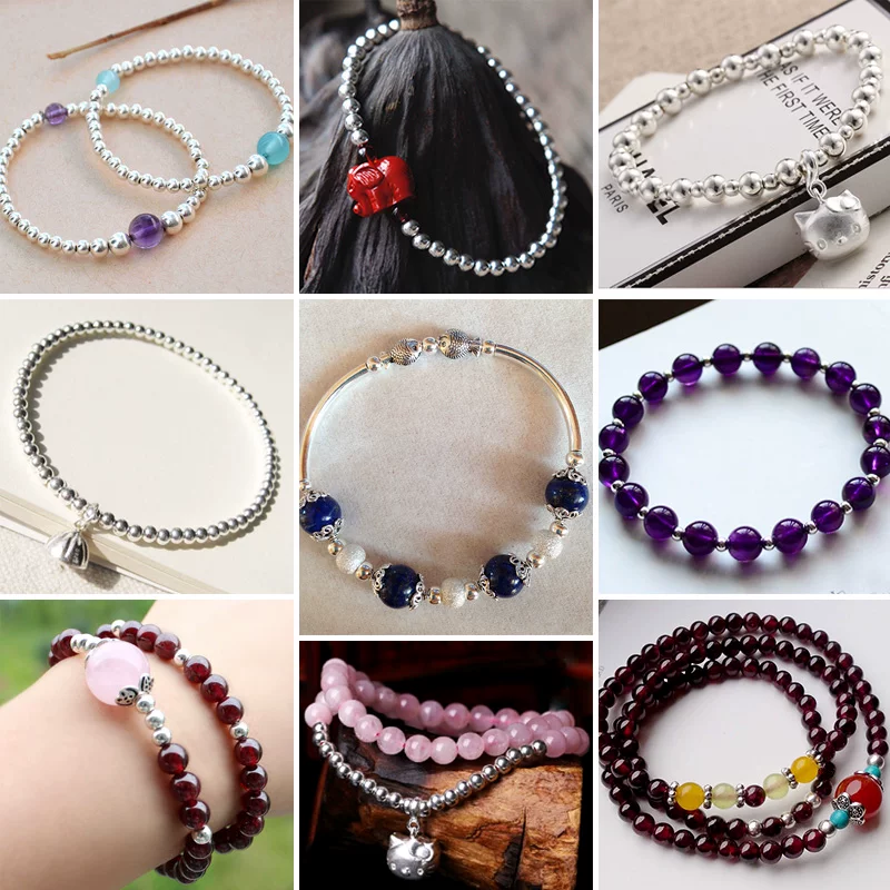 S925, круглые бусины, аксессуары, кристал bracelets handmade, necklace, аксессуар, образец 925, DIY