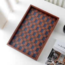 Checkerboard tray living room porch dining table coffee table tabletop cup key jewelry sundries storage tray light luxury American