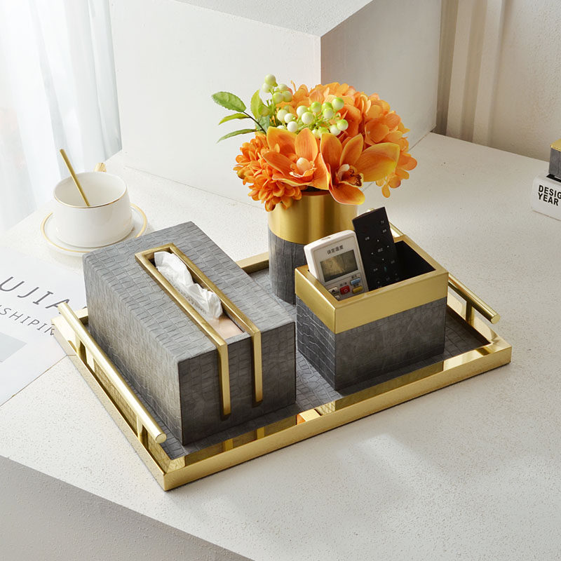 Tissue box living room light luxury wind advanced grade new Chinese household tea table storage napkin paper box design sense